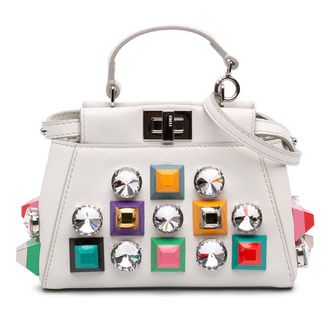 Fendi Pre-owned Fendi Micro Studded Calfskin Peekaboo Iconic Satchel Ladies NFM93AYTKIRDDL45