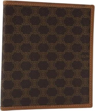 Celine Pre-owned Vintage Macadam Canvas Portemonnee - Dames - Vintage Accessoires - Bruin - ONE Size - Leer - Vintage
