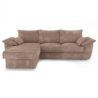 Sia Home Sof&aacute; esquinero de esquina izquierda convertible 4 plazas pana xxl topo