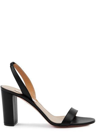 Aquazzura Aquazzura So Nude 85 Leather Slingback Sandals - Black - 7