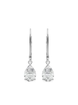 Tilla 14kt lever-back earrings - White