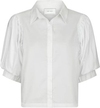 Neo Noir Etta Poplin Shirt - Dames - Overhemden - Wit - M - Katoen - Overhemden