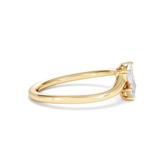 The Diamond Store Toi et Moi Emerald and Pear Cut Lab Diamond Ring 0.50ct in F/VS 18K Gold Vermeil