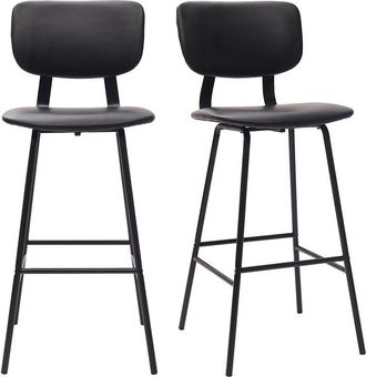 Miliboo Taburetes De Bar Moderno Negro Con Patas Metal 75 Cm (lote De 2) Lab