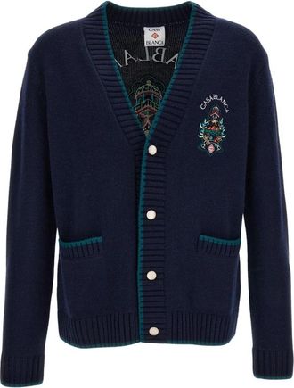 Casablanca Cardigans - Heren - Vesten - Blauw - L - Wol - Truien & Vesten