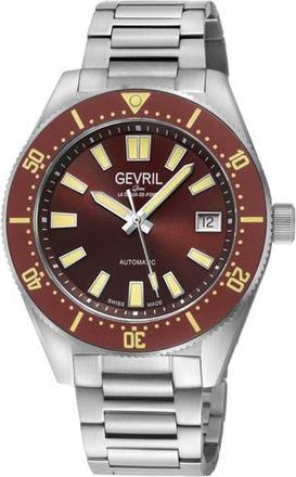 Gevril Group Mariner Row Automatic Bracelet Watch in Silver at Nordstrom Rack