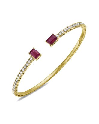 Forever Creations Forever Creations 14K 2.85 Ct. Tw. Diamond & Ruby Flexible Bangle Bracelet