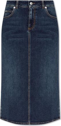 Alexander McQueen Denim Rok - Dames - Spijkerrokken - Blauw - M - Denim - Rokken