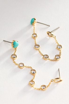 Ettika Double Piercing Turquoise Earrings