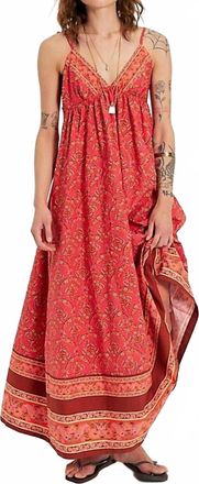 Free People Sorrento Stroll Printed Dress In Tart Berry Combo