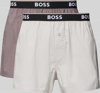 HUGO BOSS Regular Fit Boxershorts aus reiner Baumwolle im 2er-Pack Modell 2P BOXER in Mittelgrau, Gr&ouml;&szlig;e XXL
