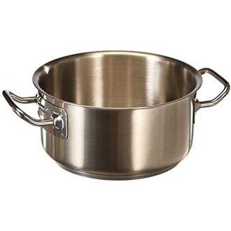 Pentole Agnelli Pentole Agnelli Linea Acciaio Casseruola Bassa con 2 Maniglie, Argento, 20 cm