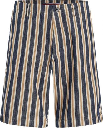 Tommy Hilfiger Gestreept Bermuda Short met Relaxte Pasvorm - Heren - Korte Broeken - Veelkleurig - W28 - Katoen - Korte Broeken
