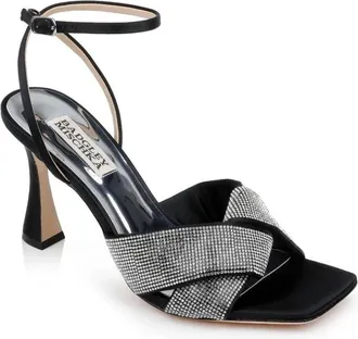 Badgley Mischka Brinlee Sandals Womens Black Studded Stiletto Heel ZOGG3838