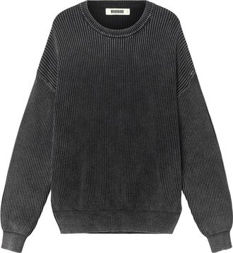 Woodbird Sake Washed Crew - Heren - Truien - Zwart - Maat: M Katoen