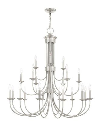 Livex Lighting 12 6 3-Light Brushed Nickel Chandelier
