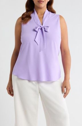 Kasper Sleeveless Tie Front Top in Lavender Mist at Nordstrom, Size 1 X