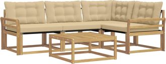 vidaXL Conjunto De Sof&aacute;s De Exterior 5 Uds. Y Beige Vidaxl