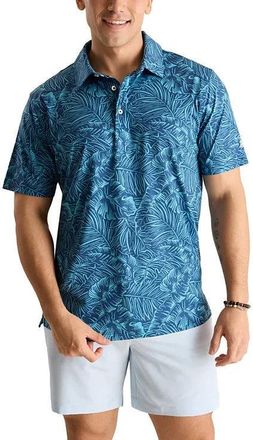 Chubbies The Dyed and True Polo Mens Navy Tropical Print Golf Shirt NWO119
