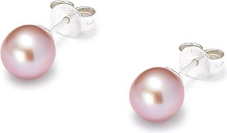 Hatton Labs Freshwater Pink Pearl Stud Earrings In Sterling Silver Woman