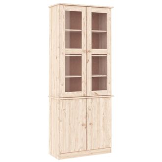vidaXL Vidaxl - Vitrina De Cristal Alta Madera Maciza De Pino 77x35x186,5 Cm