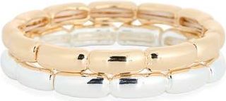 Leith 2-Pack Stretch Bracelets in Gold- Silver at Nordstrom Rack