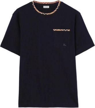 Burberry T-shirt met ronde hals - Heren - T-shirts - Zwart - M - Katoen - Tops