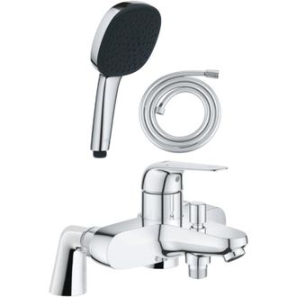 GROHE Conjunto Mezclador Mec&aacute;nico Para Ba&ntilde;era/ducha Grohe Swift + Teleducha Cuadrada De 2 Chorros + Manguera