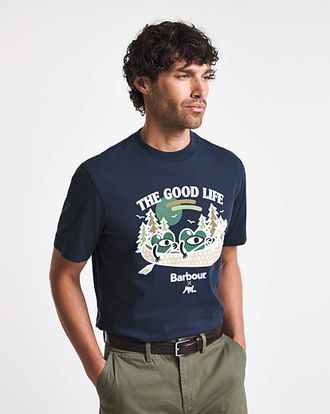 Barbour X Mul Graphic T-Shirt - Navy