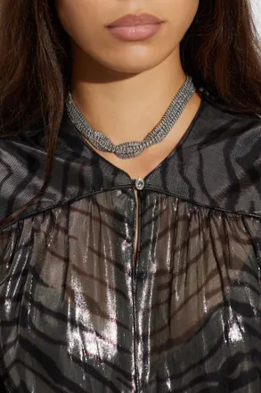 Isabel Marant Choker With Shimmering Crystals, Womens, Silver
