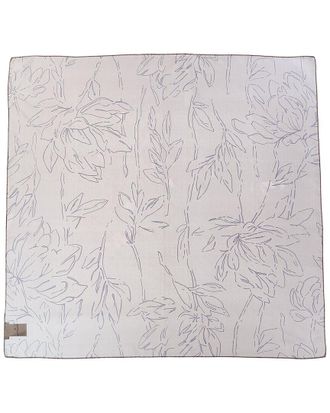 Brunello Cucinelli Magnolia Print Silk Scarf