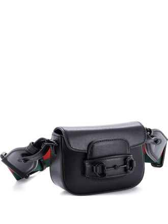 Gucci Horsebit 1955 Shoulder Bag Leather Super Mini crossbody bag - Zwart
