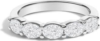 House of Brilliance 14K White Gold 1 1/4 Cttw Lab Grown Oval East West Band Ring at Nordstrom, Size 7