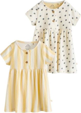 Next Pack of 2 Assorted Stretch Cotton Dresses in Yellow at Nordstrom, Size 12-18M