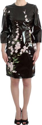 Dolce & Gabbana Bloemrijke Patenten Leren Jurk