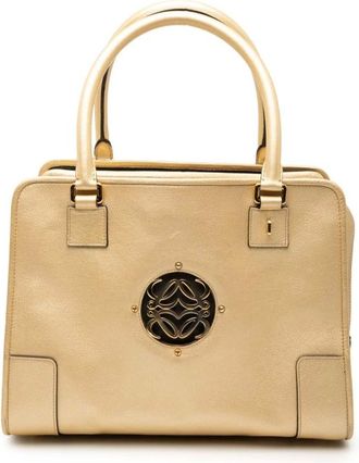Loewe Pre-owned Handbags, female, Yellow, Size: ONE SIZE Pre-owned Top Handle Leather Bag