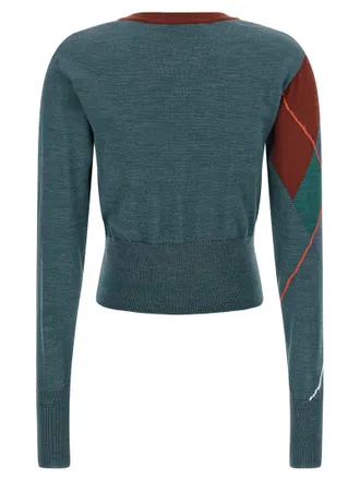Vivienne Westwood Argyle Cropped Cardigan - Teal