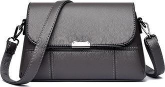 Generic Pu Leather Casual Crossbody Shoulder Bags, Compatible For Women Purses And Handbags Female(Grey)