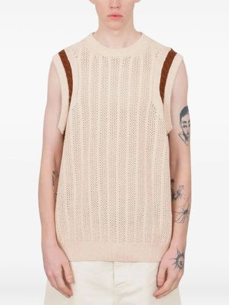 Dr&ocirc;le de Monsieur open-knit vest - Neutrals