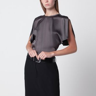 Victoria Beckham Camicia Bela in viscosa satinata color ore