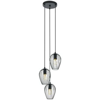 Eglo Eglo Newtown 3 Lamp Cluster Pendant Ceiling Light Black