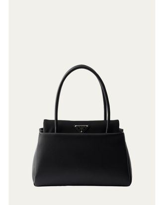 Prada Passage Small Leather & Re-Nylon Top-Handle Bag