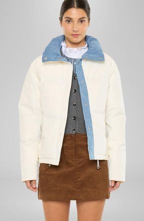 Kancan Yerba Relaxed Puffer Jacket in White /Blue at Nordstrom, Size X-Large