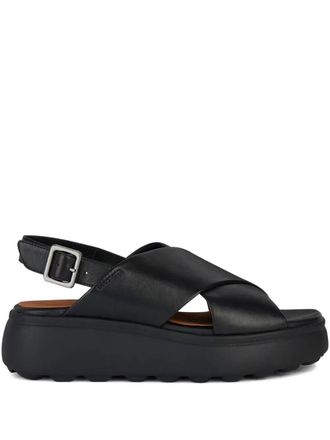 Geox Spherica EC4.1 S platform sandals - women - Calf Leather/Calf Leather/Rubber - 37 - Black