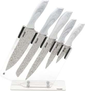 Bisetti Stonewhite set of 5 knives - white wood design handles