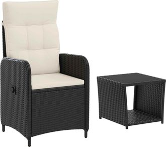 vidaXL Conjunto De Sof&aacute;s De Jard&iacute;n 2 Uds. Negro Y Crema Vidaxl