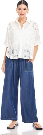 Fifteen Twenty Alisa Eyelet Top In White