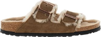 Birkenstock Light Brown Arizona Shearling Suede Sandals