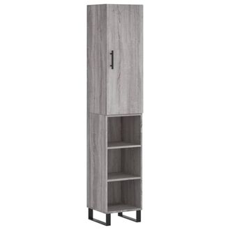 Berkfield Home Highboard Grey Sonoma 34.5x34x180 cm Engineered Wood