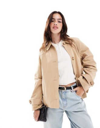 Jacqueline de Yong Trench corto beige-Neutro
